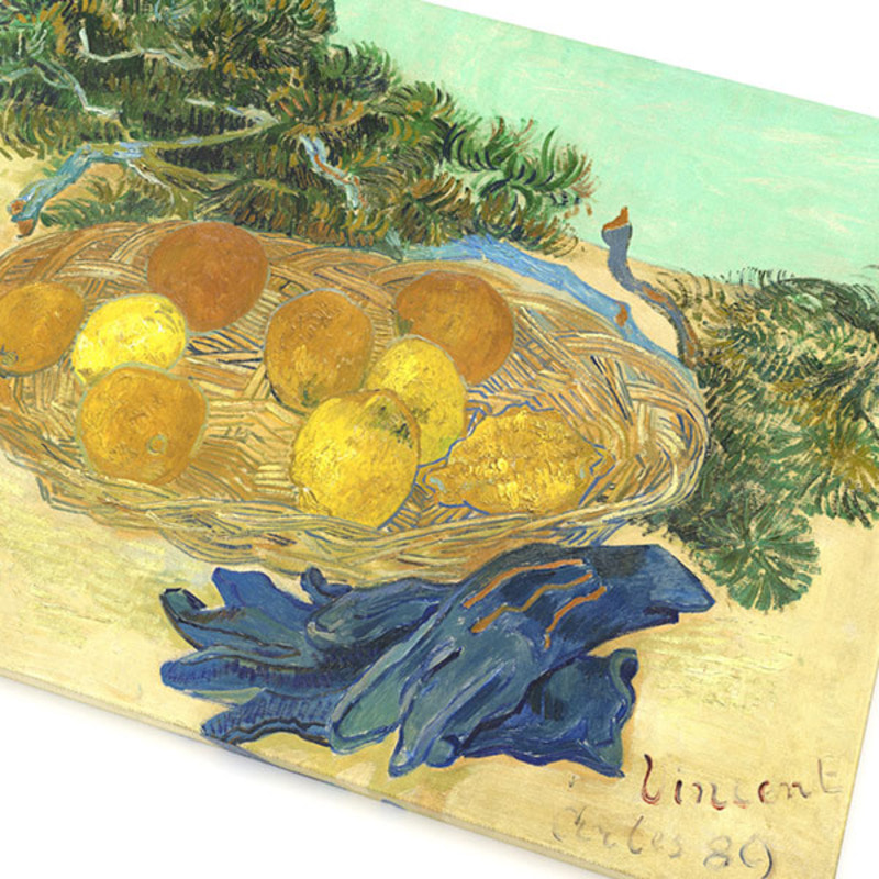 원화사이즈 명화액자 반 고흐 오렌지와 레몬 푸른 장갑이 있는 정물