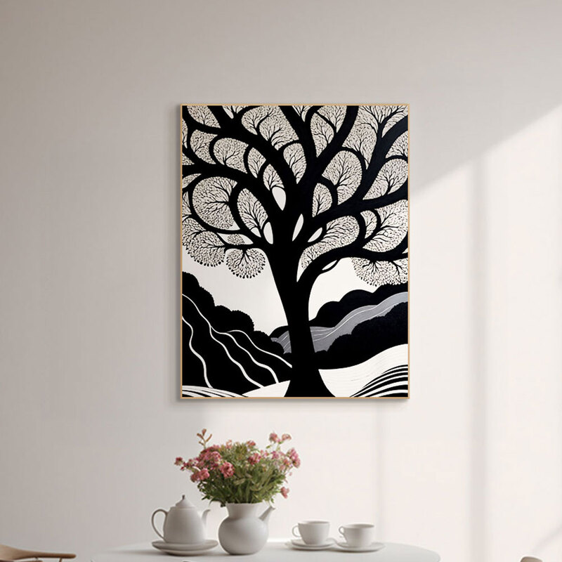 인테리어그림 캔버스액자 거실 카페 갤러리 공간액자 세로형 연결의 나무
