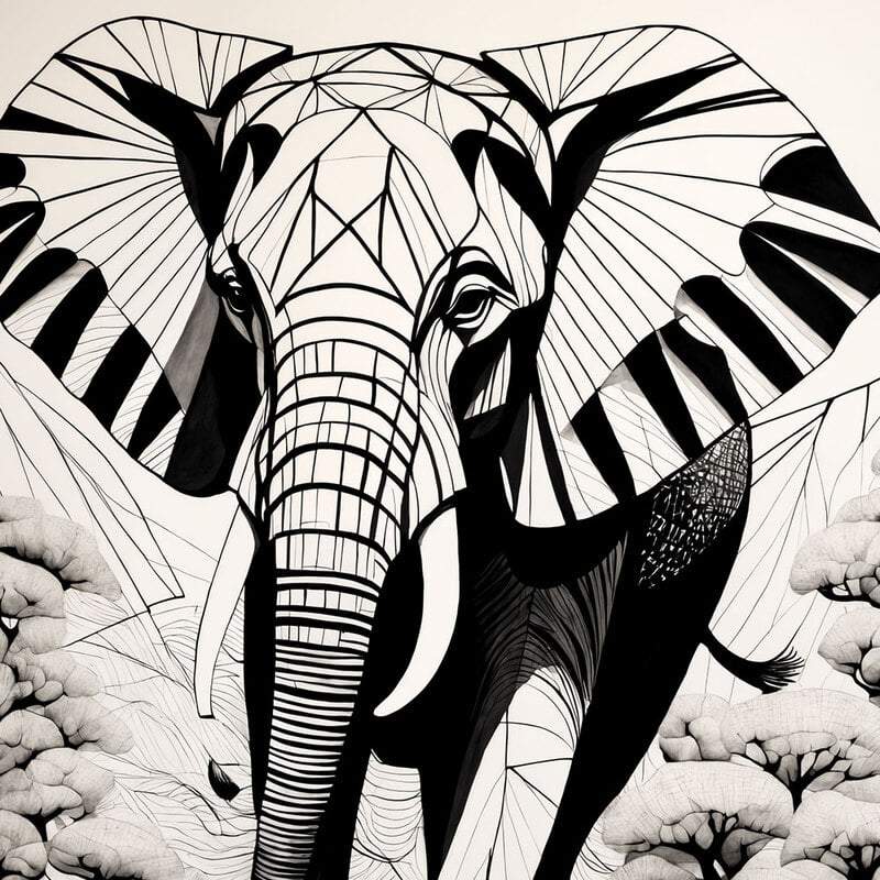 인테리어그림 캔버스액자 거실 카페 갤러리 공간액자 세로형 지혜로운 코끼리