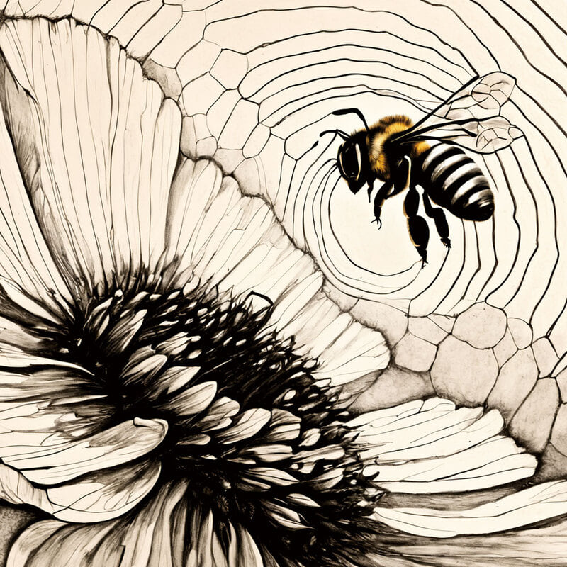 인테리어그림 캔버스액자 거실 카페 갤러리 공간액자 세로형 꿀벌의 날갯짓