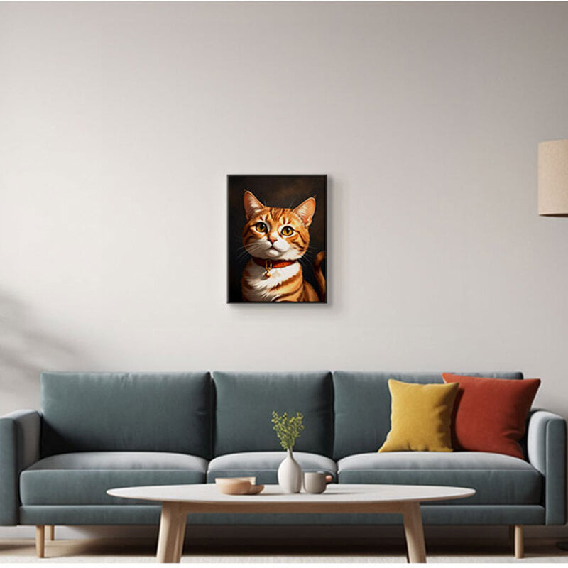 인테리어그림 캔버스액자 거실 카페 갤러리 공간액자 세로형 호기심 가득한 고양이