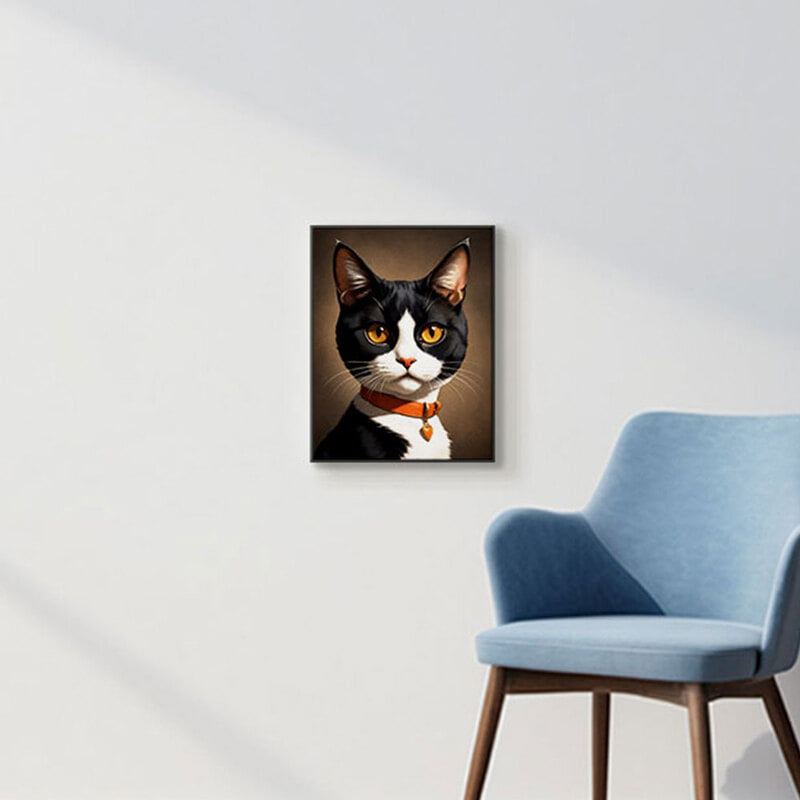 인테리어그림 캔버스액자 거실 카페 갤러리 공간액자 세로형 고양이의 고귀한 시선
