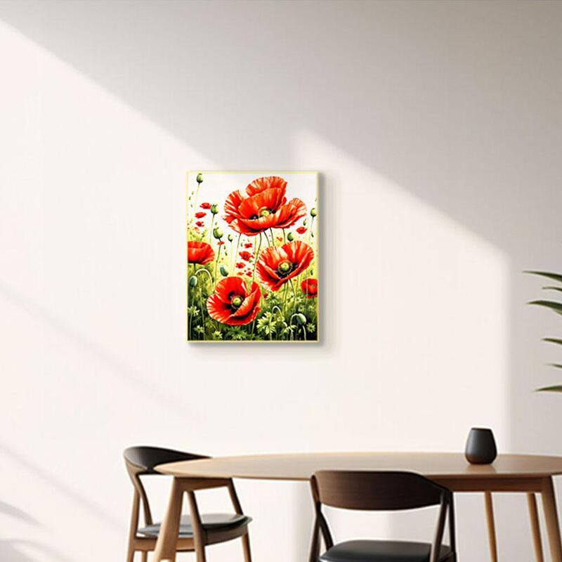 인테리어그림 캔버스액자 거실 카페 갤러리 공간액자 세로형 바람에 실린 양귀비 꽃