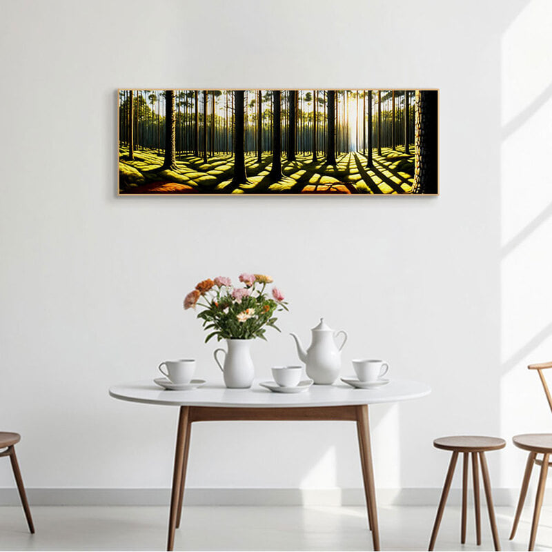 파노라마 인테리어그림 캔버스액자 거실 카페 갤러리 공간액자 새벽빛 숲