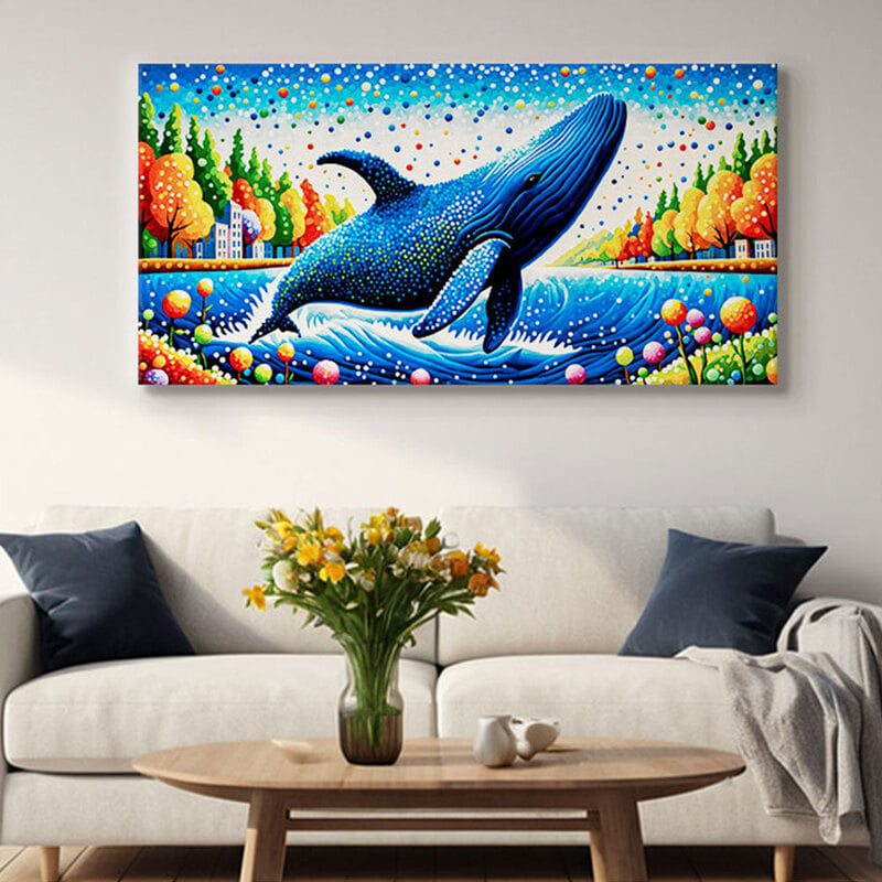 인테리어 그림 감성 캔버스액자 거실 카페 갤러리 공간 와이드액자 고래의 환상 수중 교향곡