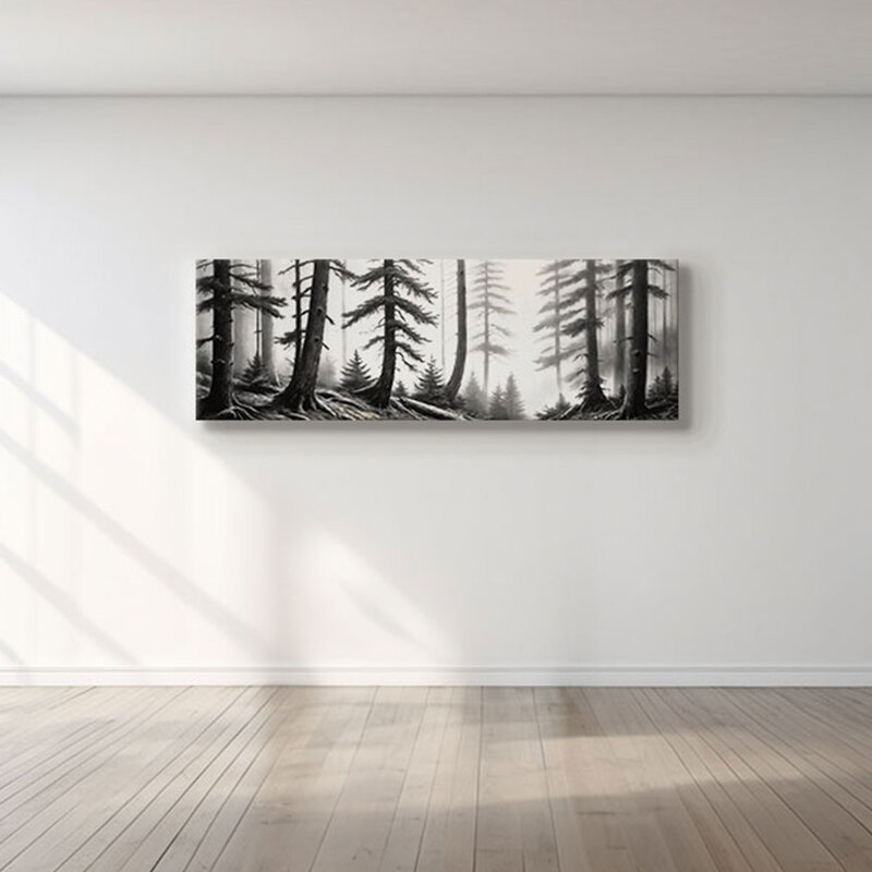 파노라마 인테리어그림 캔버스액자 거실 카페 갤러리 공간액자 안개 속의 삼나무 숲
