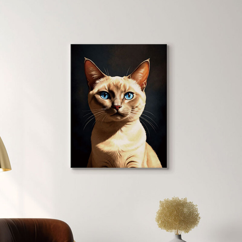 인테리어그림 캔버스액자 거실 카페 갤러리 공간액자 세로형 푸른 눈동자 고양이