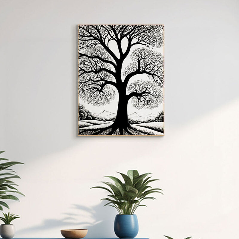 인테리어그림 캔버스액자 거실 카페 갤러리 공간액자 세로형 생명의 나무