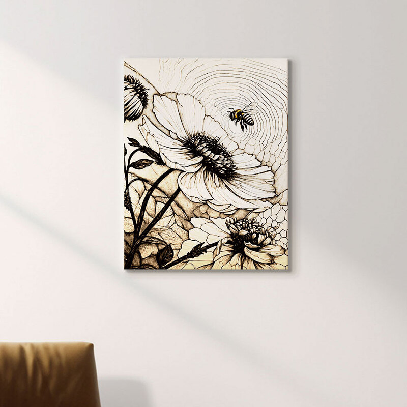 인테리어그림 캔버스액자 거실 카페 갤러리 공간액자 세로형 꿀벌의 날갯짓