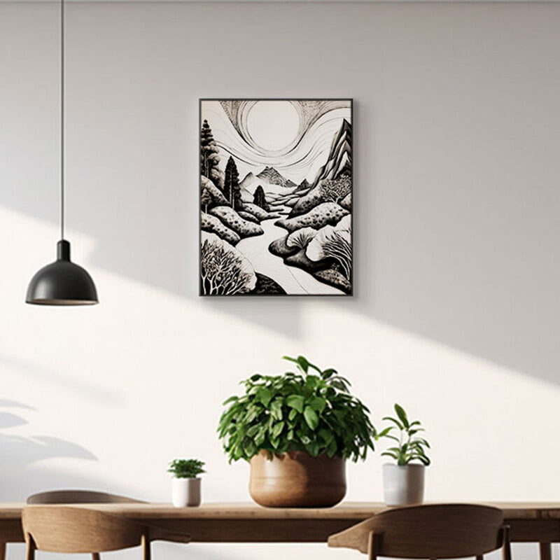 인테리어그림 캔버스액자 거실 카페 갤러리 공간액자 세로형 환상의 자연 순환
