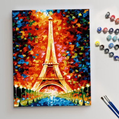 미술시간 DIY명화그리기 에펠탑 40x50 E069 도안 캔버스 물감 붓 페인팅 세트