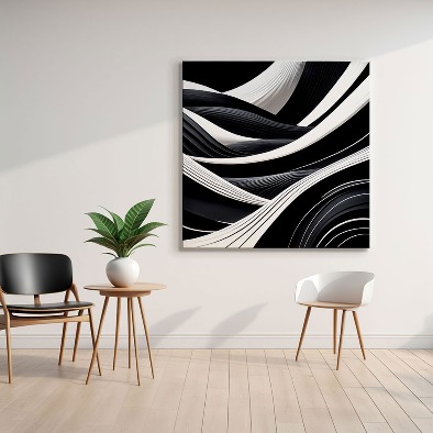 정사각형 인테리어그림 캔버스액자 흑과 백의 시각적 리듬