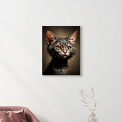 인테리어그림 캔버스액자 거실 카페 갤러리 공간액자 세로형 호기심 가득한 고양이2