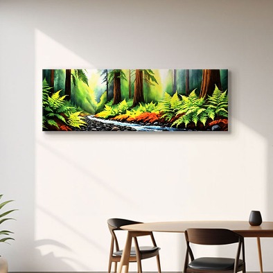 파노라마 인테리어그림 캔버스액자 거실 카페 갤러리 공간액자 새벽 숲의 여울