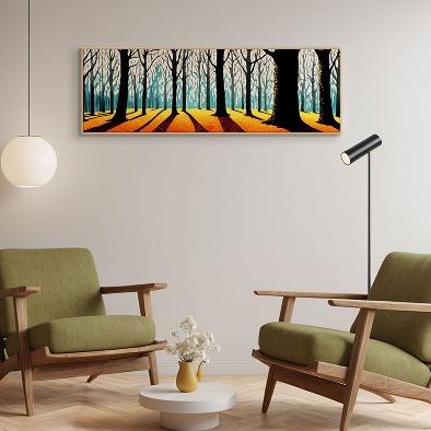 파노라마 인테리어그림 캔버스액자 거실 카페 갤러리 공간액자 새벽 숲의 그림자