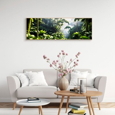파노라마 인테리어그림 캔버스액자 거실 카페 갤러리 공간액자 빛이 스며드는 열대 우림